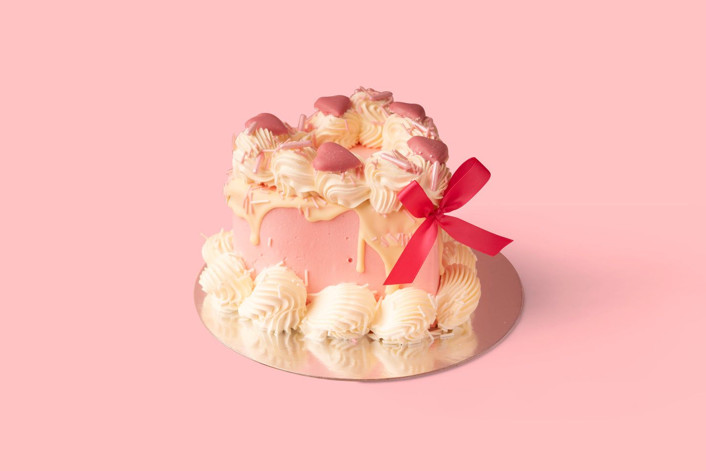 8 Inch Pink Heart Cake